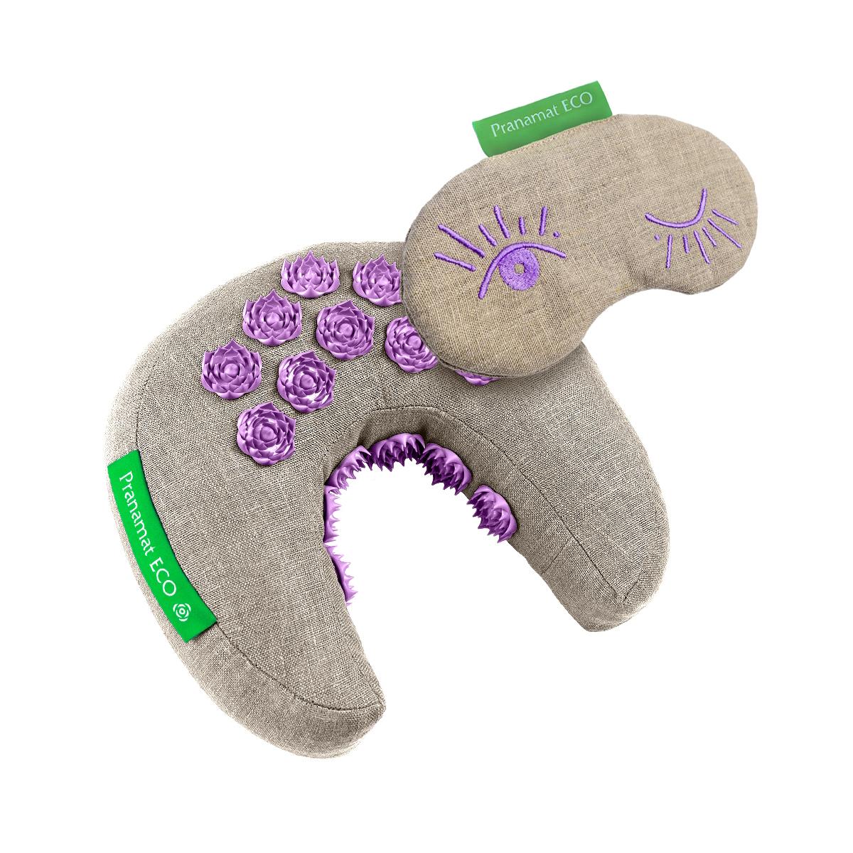 Mondkissen Natur/Violett +  Augenmaske