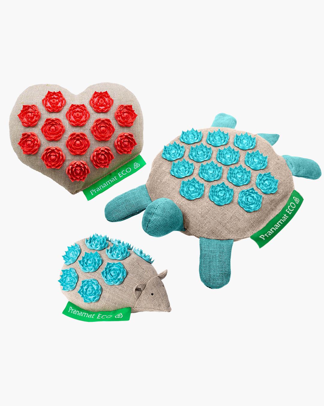Pranamat Set (Schildkröte + Herz + Igel)