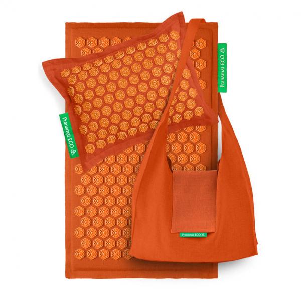Pranamat ECO Set (Matte + Kissen + Tasche) Orange & Orange