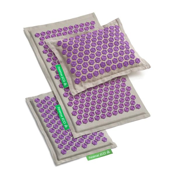 Pranamat ECO Set (Matte + Kissen + Mini) Beige & Violett
