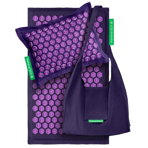 Pranamat ECO Set (Matte + Kissen + Tasche) Violett & Violett