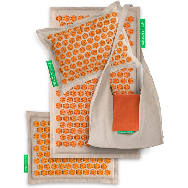 Pranamat ECO Set (Matte + Kissen + Mini + Tasche) Beige & Orange