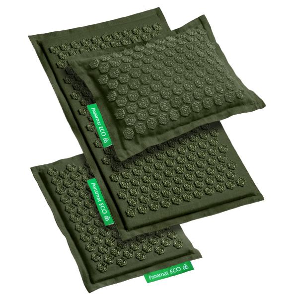 Pranamat ECO Set (Matte + Kissen + Mini) Militär-Grün