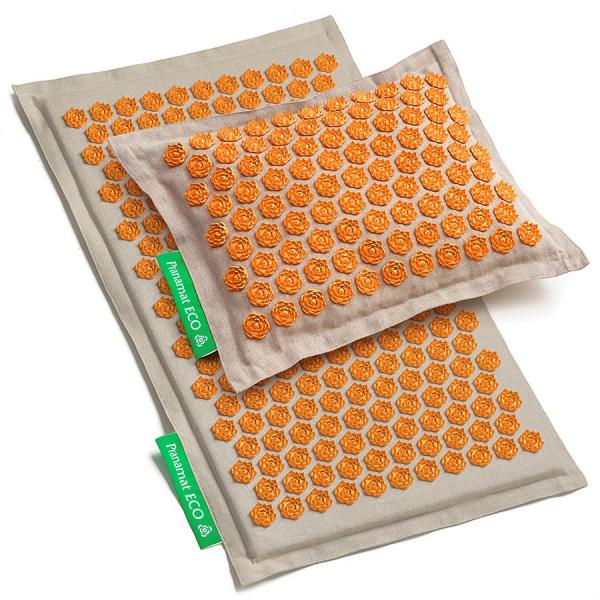 Pranamat ECO Set (Matte + Kissen) Beige & Orange
