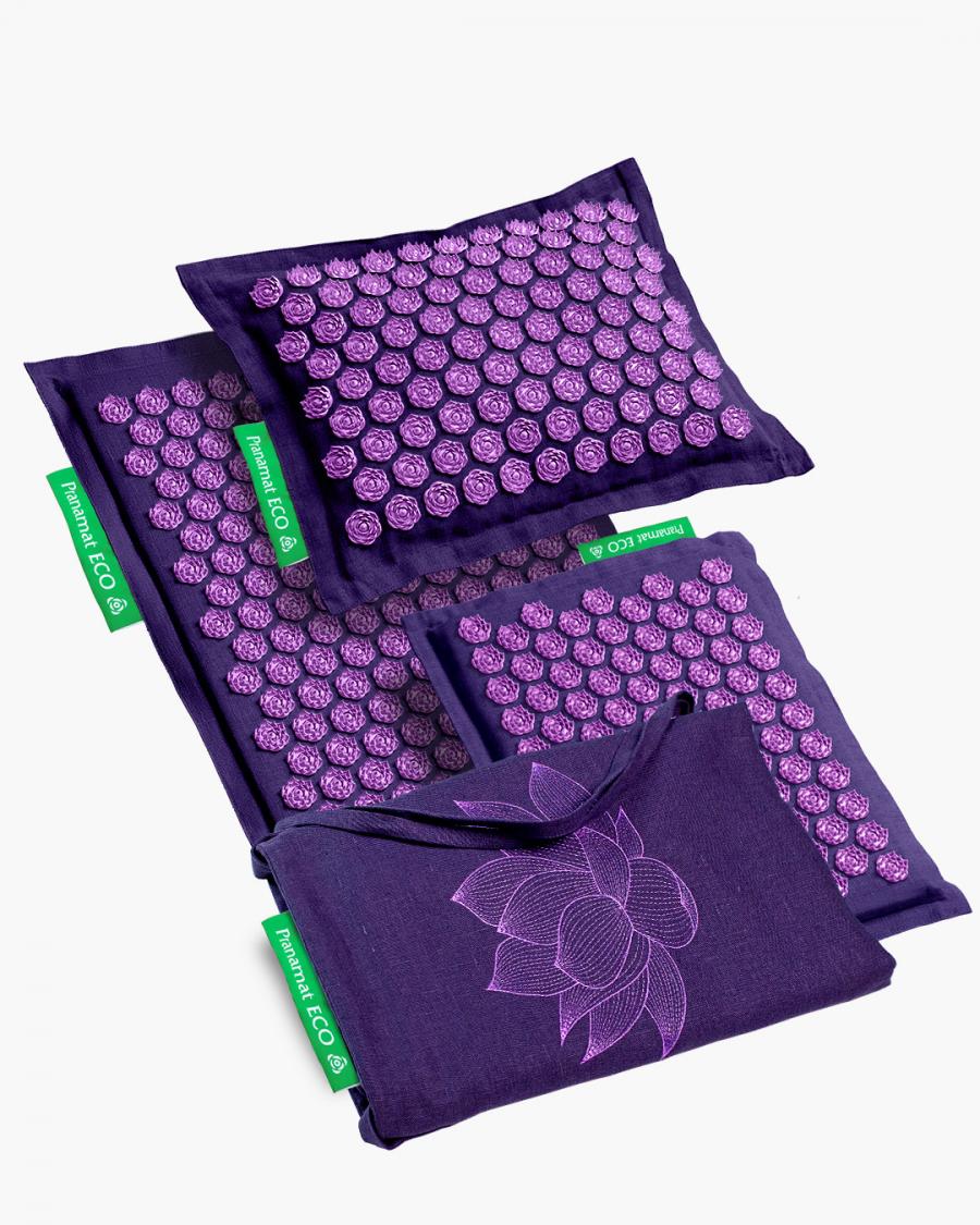Pranamat ECO Set (Matte + Kissen + Mini + XL Tasche) Violett & Violett